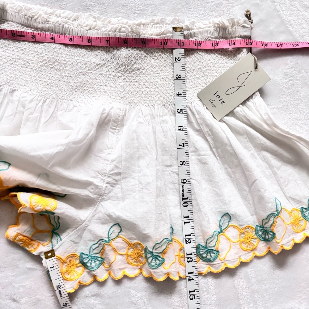 JOIE Smocked Lemon Embroidered Lounge Beach Shorts--NWT--M - Picture 12 of 12